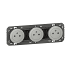 Legrand - Triple prise de courant 2P+T Surface dooxie 16A précâblées alu - sachet