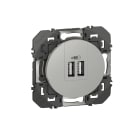 Legrand - Prise double USB dooxie Type-A 3A finition alu - sachet