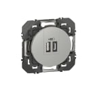 Legrand - Prise double USB dooxie Type-A + Type-C 3A finition alu - sachet