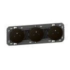 Legrand - Triple prise de courant 2P+T Surface dooxie 16A précâblées noir - sachet