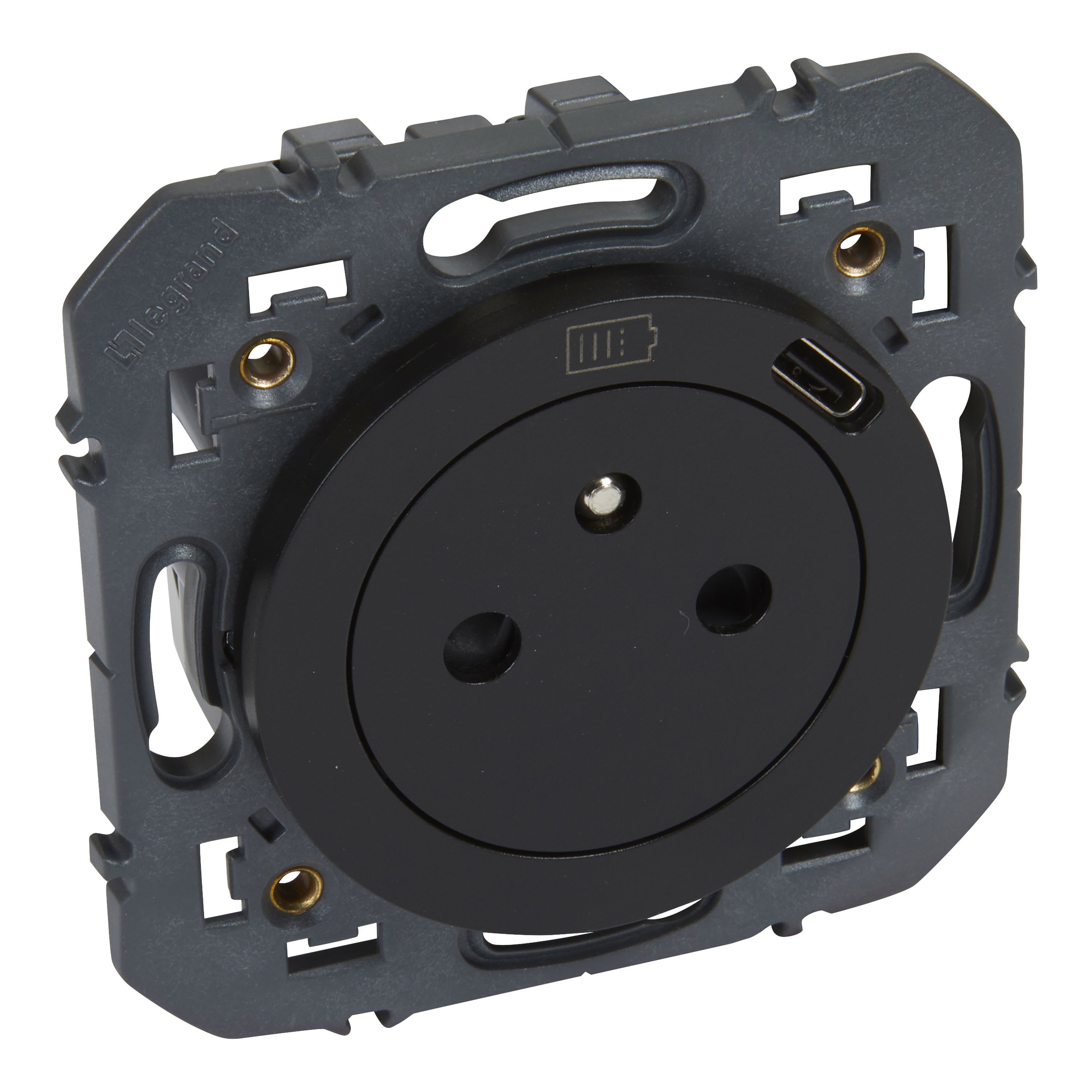 Legrand - Prise 2P+T Surface avec chargeur USB Type-C dooxie - noir