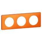 Legrand - Plaque Céliane Métal 3 postes finition Orange Snake