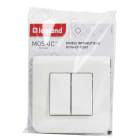 Legrand - Double interrupteur ou va-et-vient Mosaic 10A blanc complet avec plaque