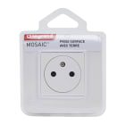 Legrand - Prise de courant Surface Mosaic à griffes blanc complet avec plaque