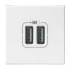 Legrand - Prise double USB Type-A Mosaic 3A 2 modules - blanc
