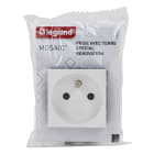 Legrand - Prise de courant avec terre spéciale rénovation Mosaic blanc - 2 modules