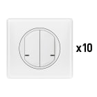 Legrand - Lot de 10 interrupteurs doubles connectés Céliane with Netatmo - blanc