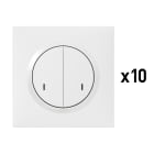 Legrand - Lot de 10 interrupteurs doubles connectés dooxie with Netatmo - blanc