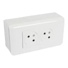 Legrand - 2x2P+T Surface Mosaic Link à 45° précâblée + plaque + cadre saillie - blanc