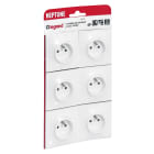 Legrand - Lot de 6 prises de courant avec terre Neptune - blanc