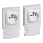 Legrand - Lot de 2 cadres saillie avec prise de courant pour moulures 12,5mm - blanc