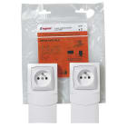 Legrand - Lot de 2 cadres saillie avec prise de courant pour moulures 16mm - blanc