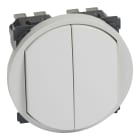 Legrand - Double interrupteur ou va-et-vient Céliane 10A avec enjoliveur blanc