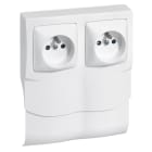 Legrand - Cadre Appareillage saillie 2 postes avec 2 prises de courant pour plinthe