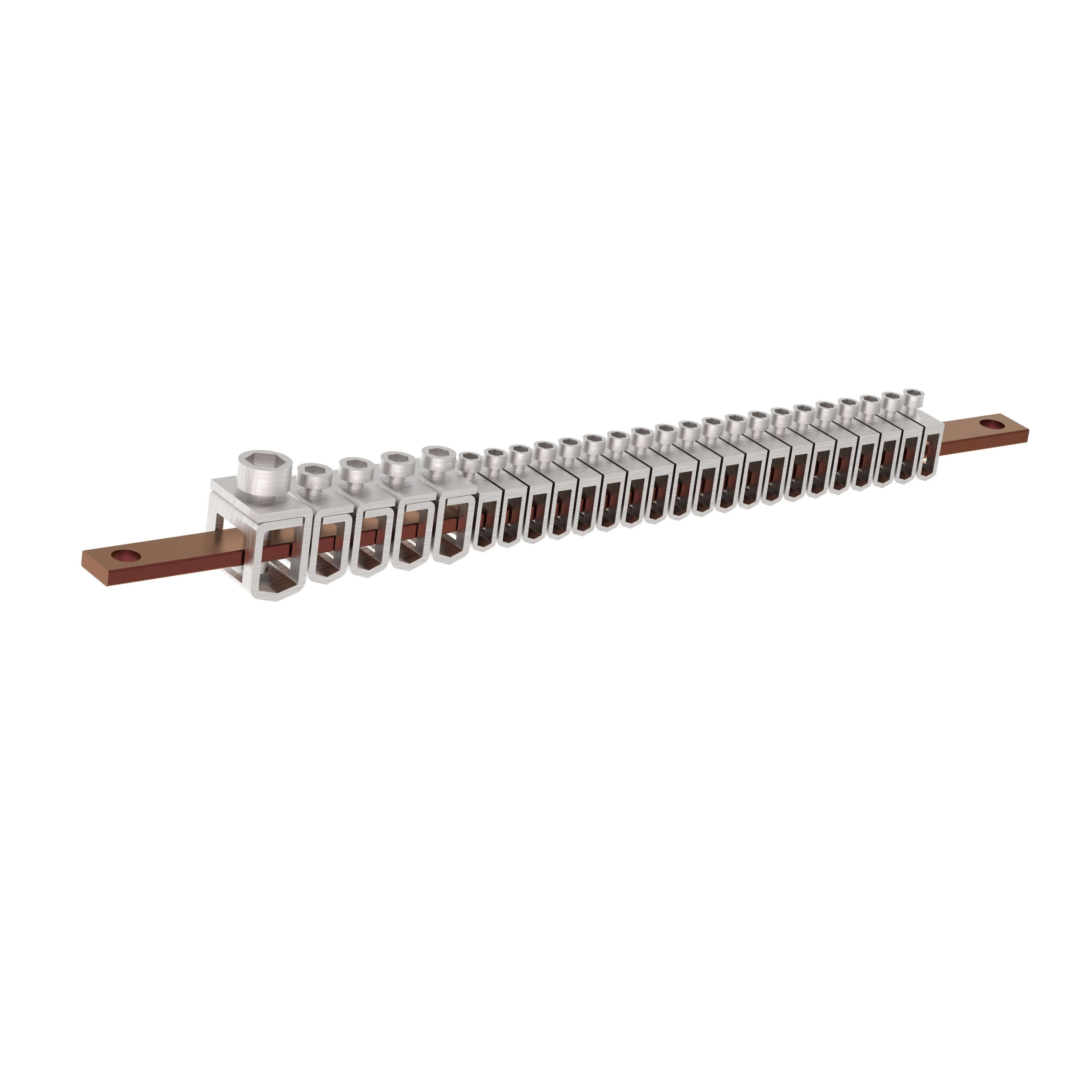 Legrand - Barre cuivre plate XL3HP 630 - 12x4mm avec étriers 12 modules
