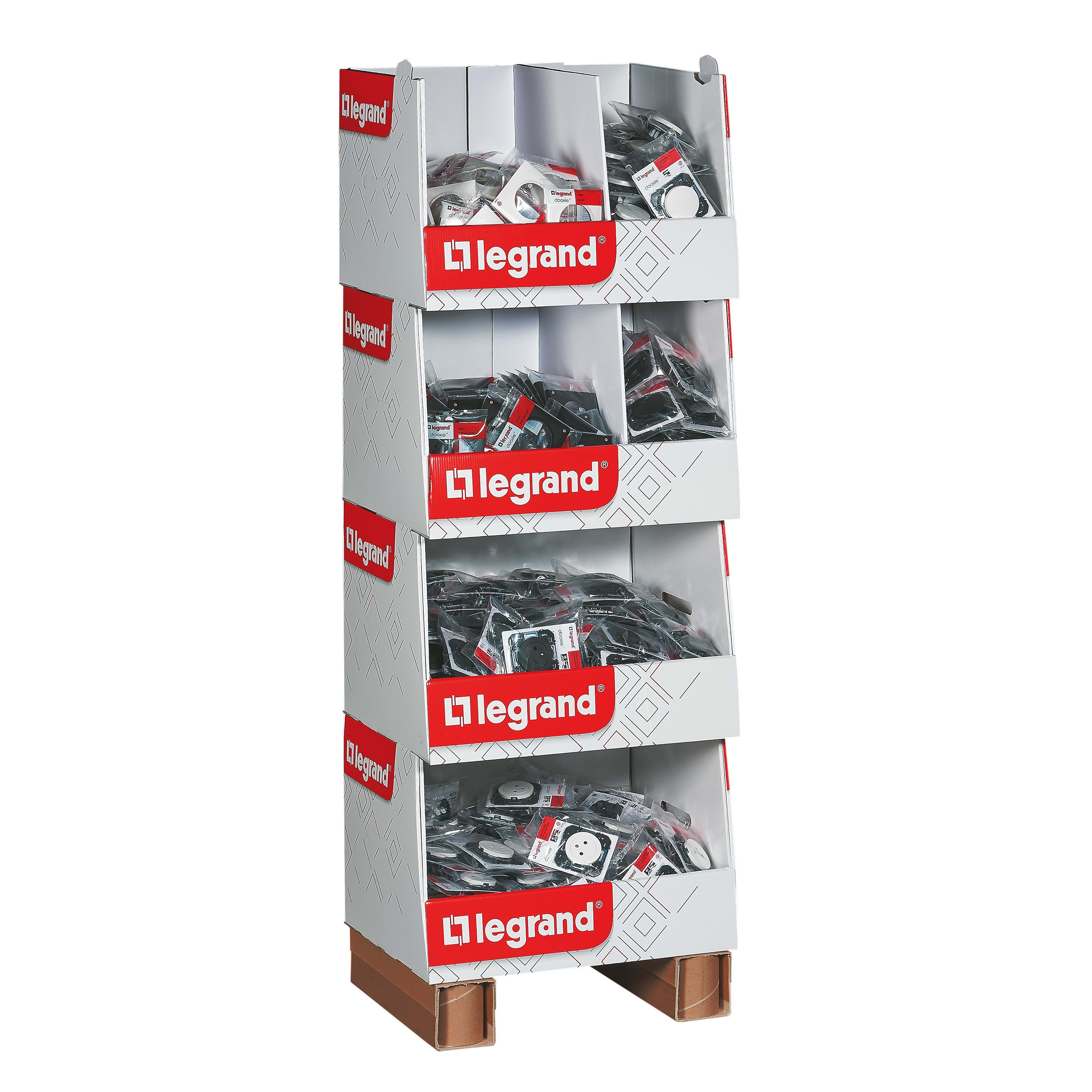 Legrand - Mini Box Dooxie Blanc/Noir : Va-et-Vient, Prises 2P+T, Plaques 1 poste, IP20