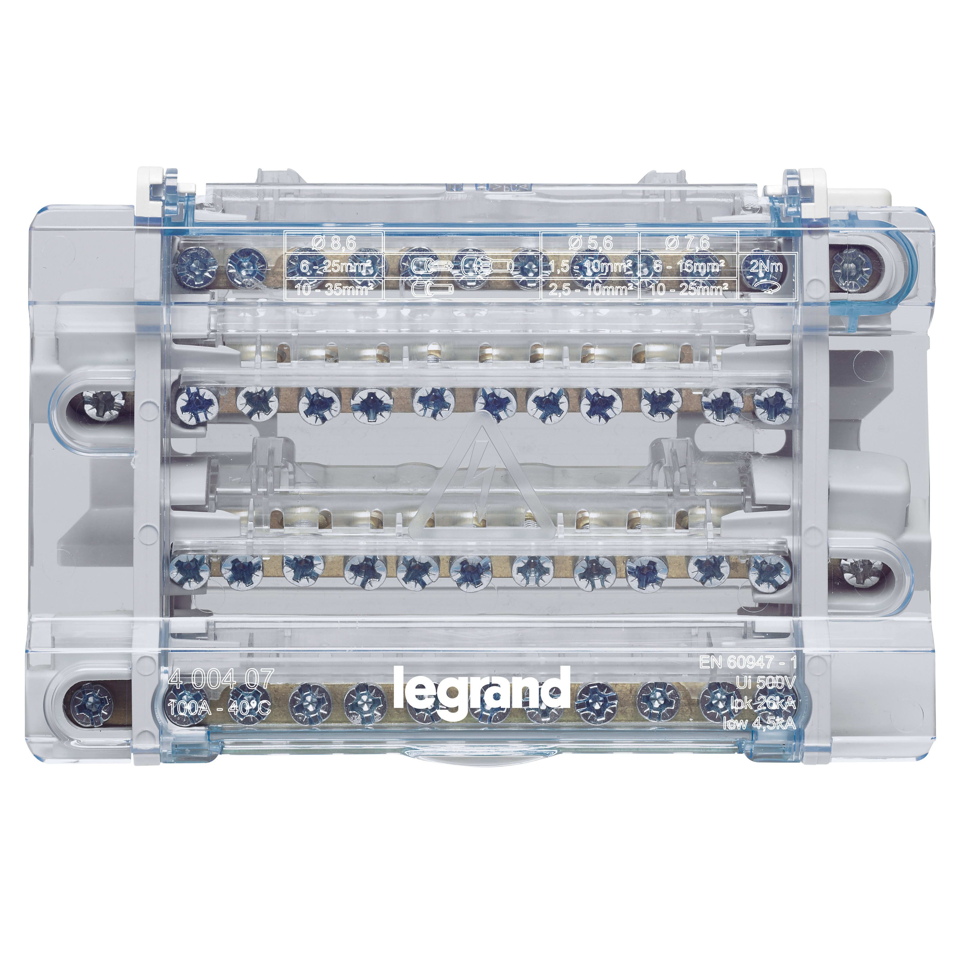 Repartiteur modulaire 4P 100A - 8 modules Legrand