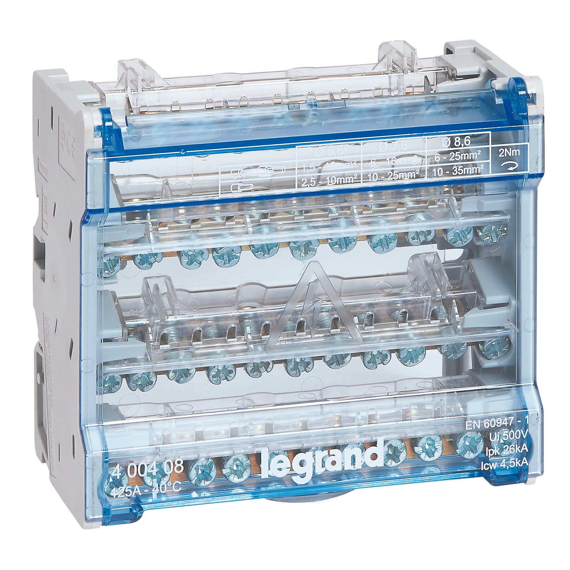 Legrand - Repartiteur modulaire 4P 125A - 6 modules