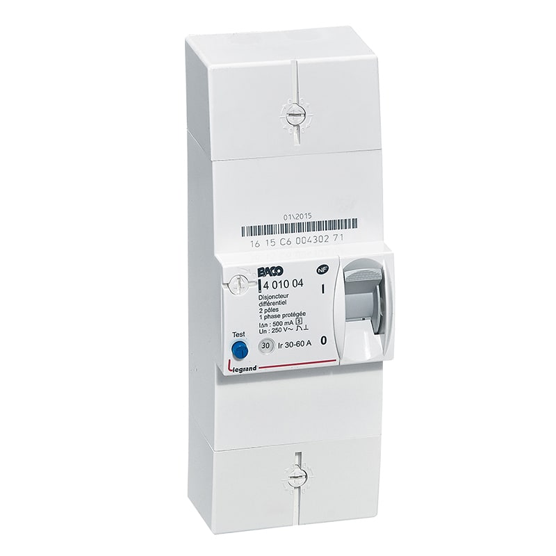 Legrand - Disjoncteur de branchement Enedis bipolaire differentiel 500mA selectif - 60A