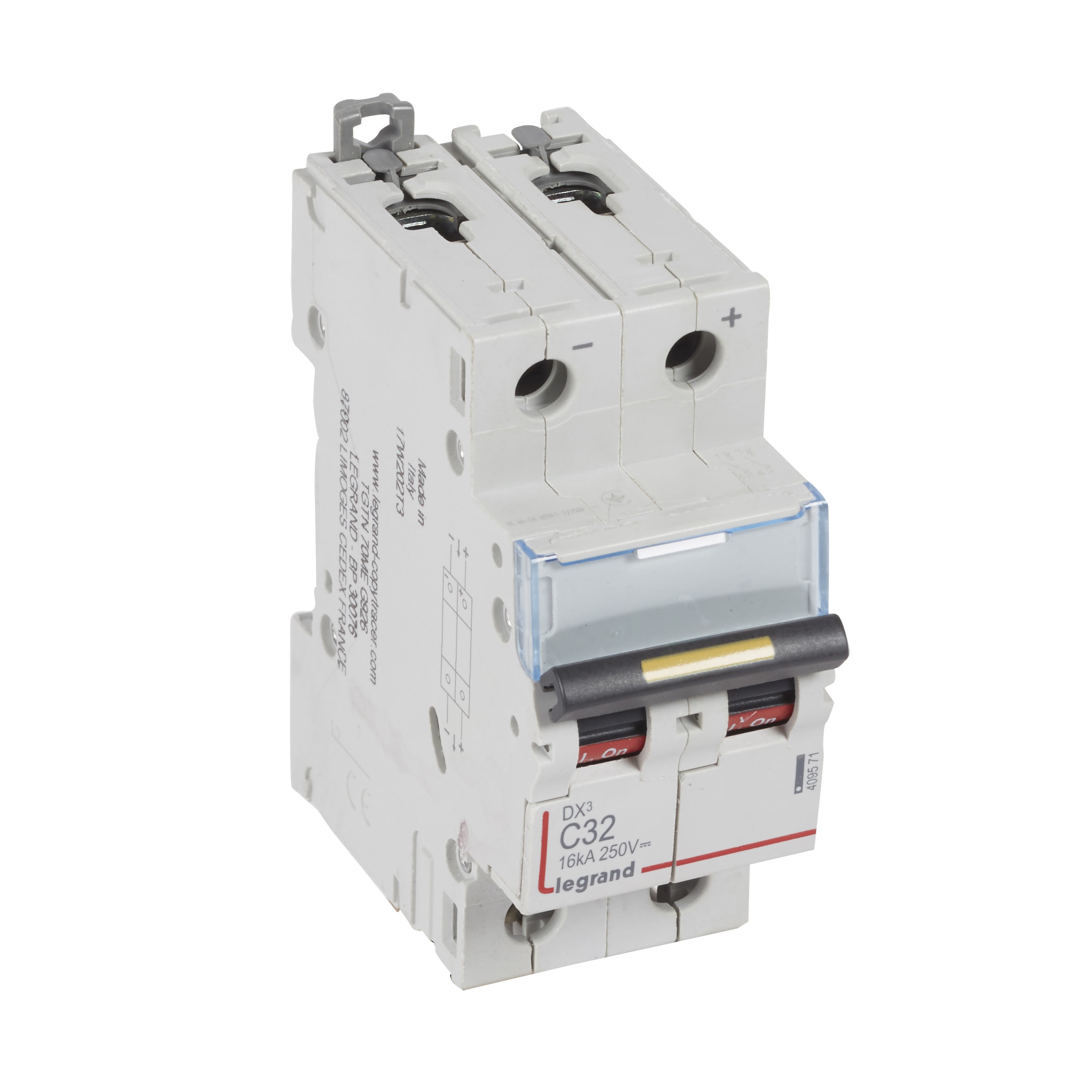 Legrand - Disjoncteur DX3 16kA - vis/vis - courant continu - 32A - courbe C - 2 modules
