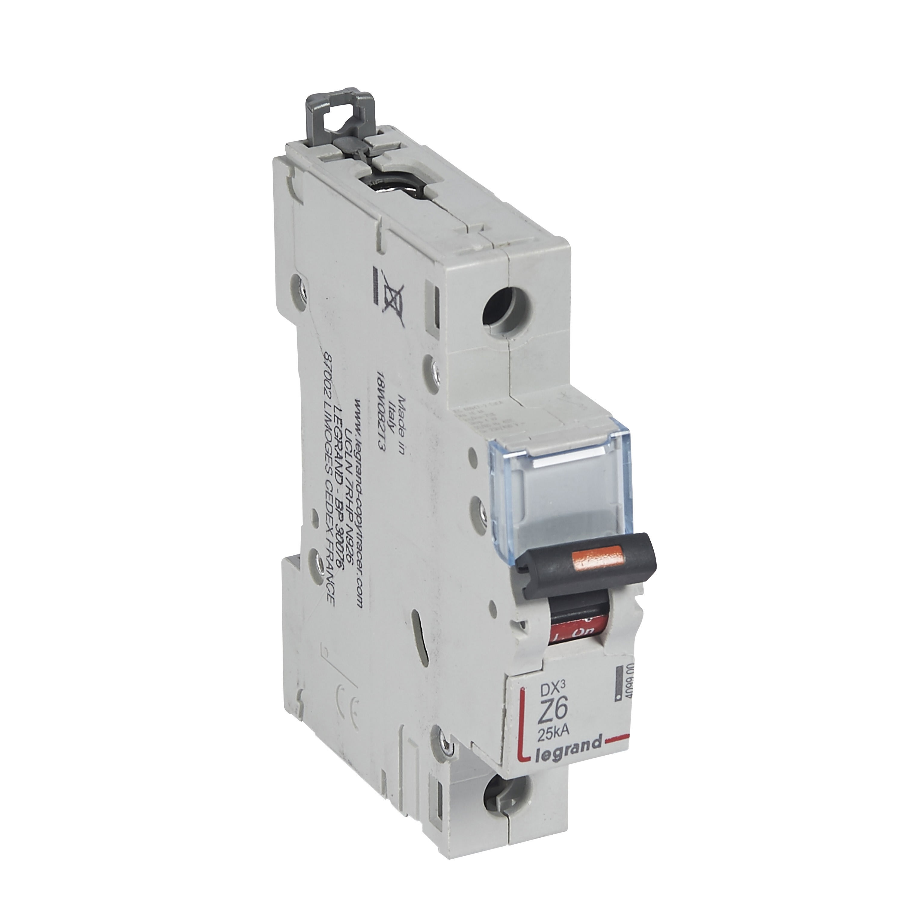 Legrand - Disjoncteur DX3 25kA arrivée haute/départ bas vis 1P 6A - courbe Z - 1 mod