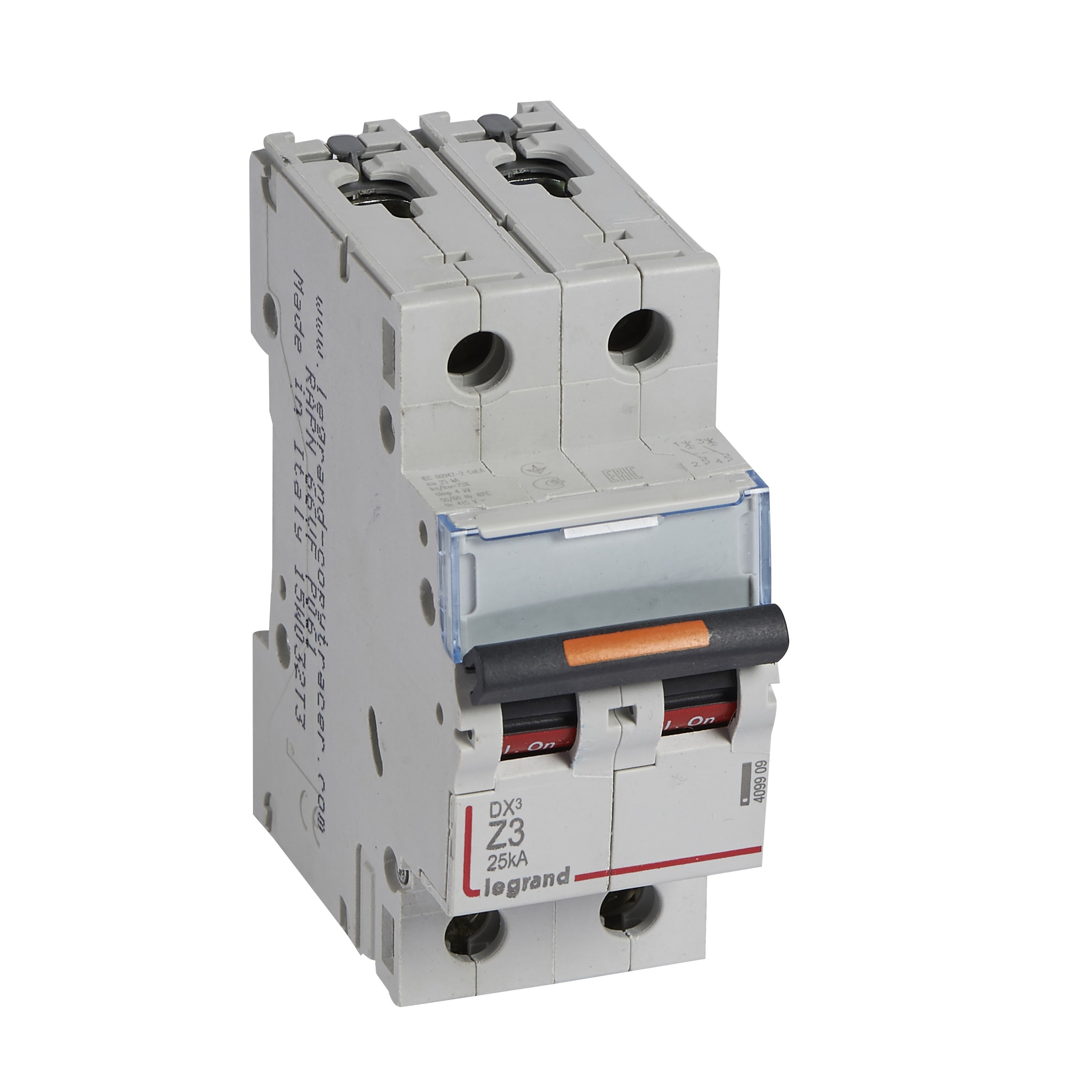 Legrand - Disjoncteur DX3 25kA arrivée haute/départ bas vis 2P 3A - courbe Z - 2 mod