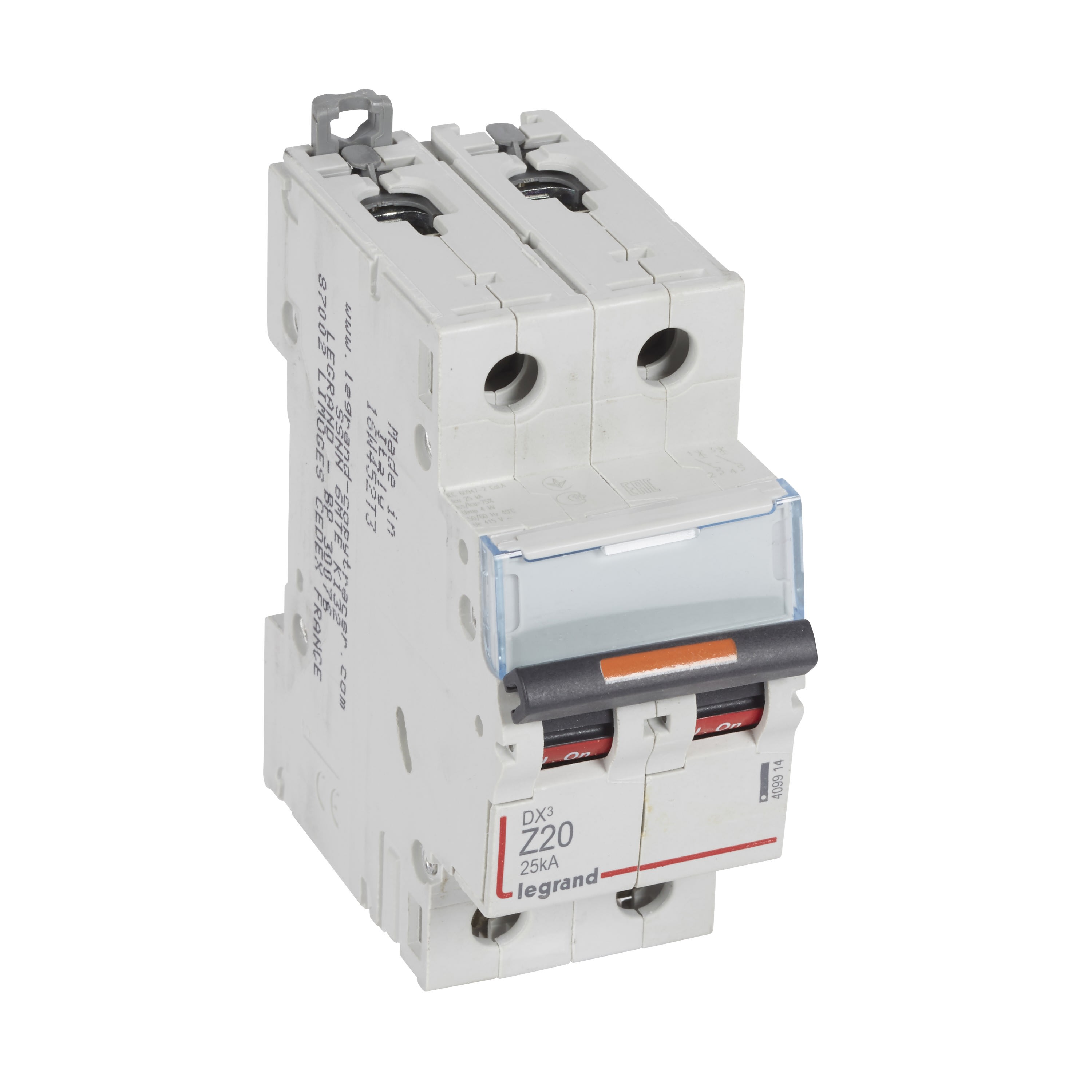 Legrand - Disjoncteur DX3 25kA arrivée haute/départ bas vis 2P 20A - courbe Z - 2 mod