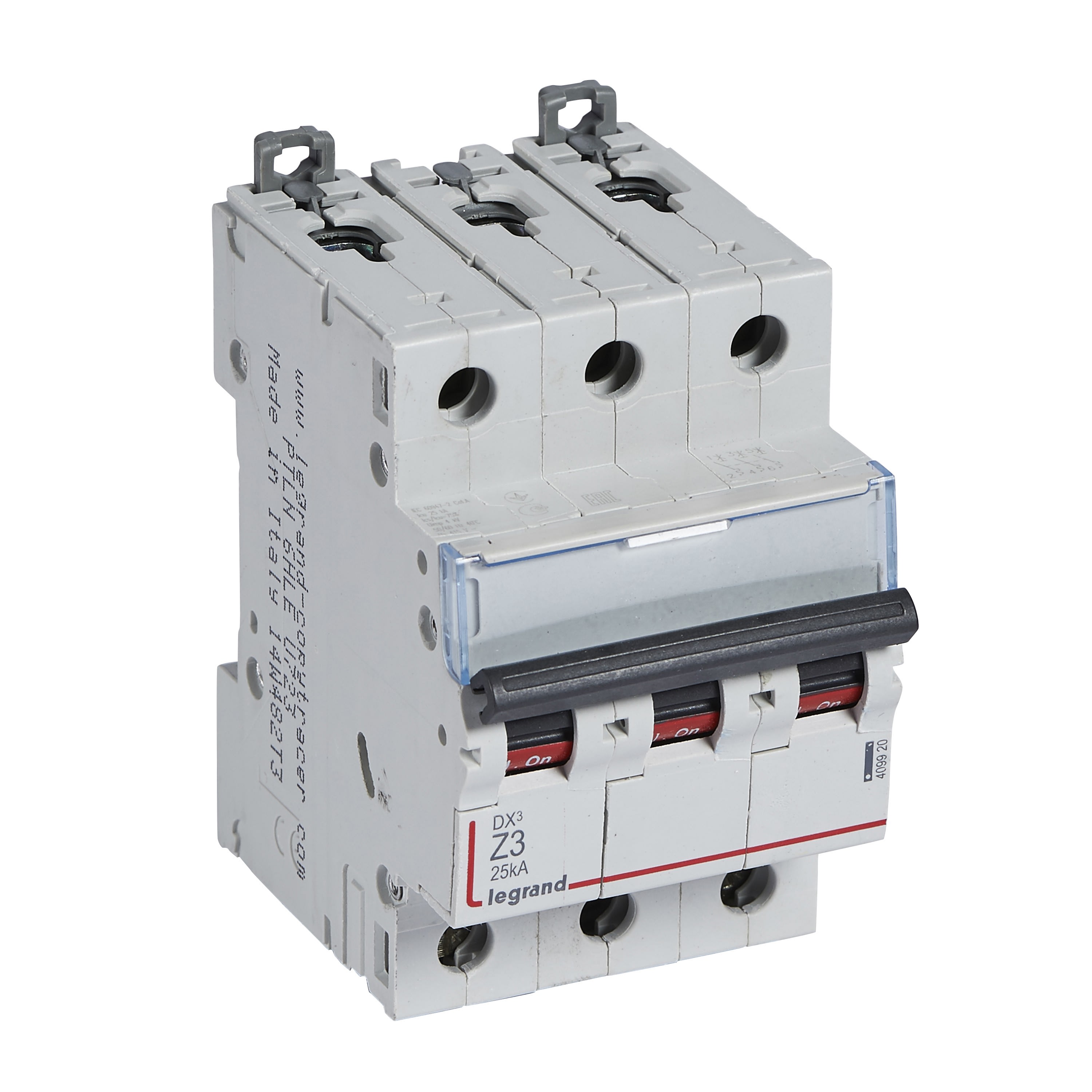 Legrand - Disjoncteur DX3 25kA arrivée haute/départ bas vis 3P 3A - courbe Z - 3 mod