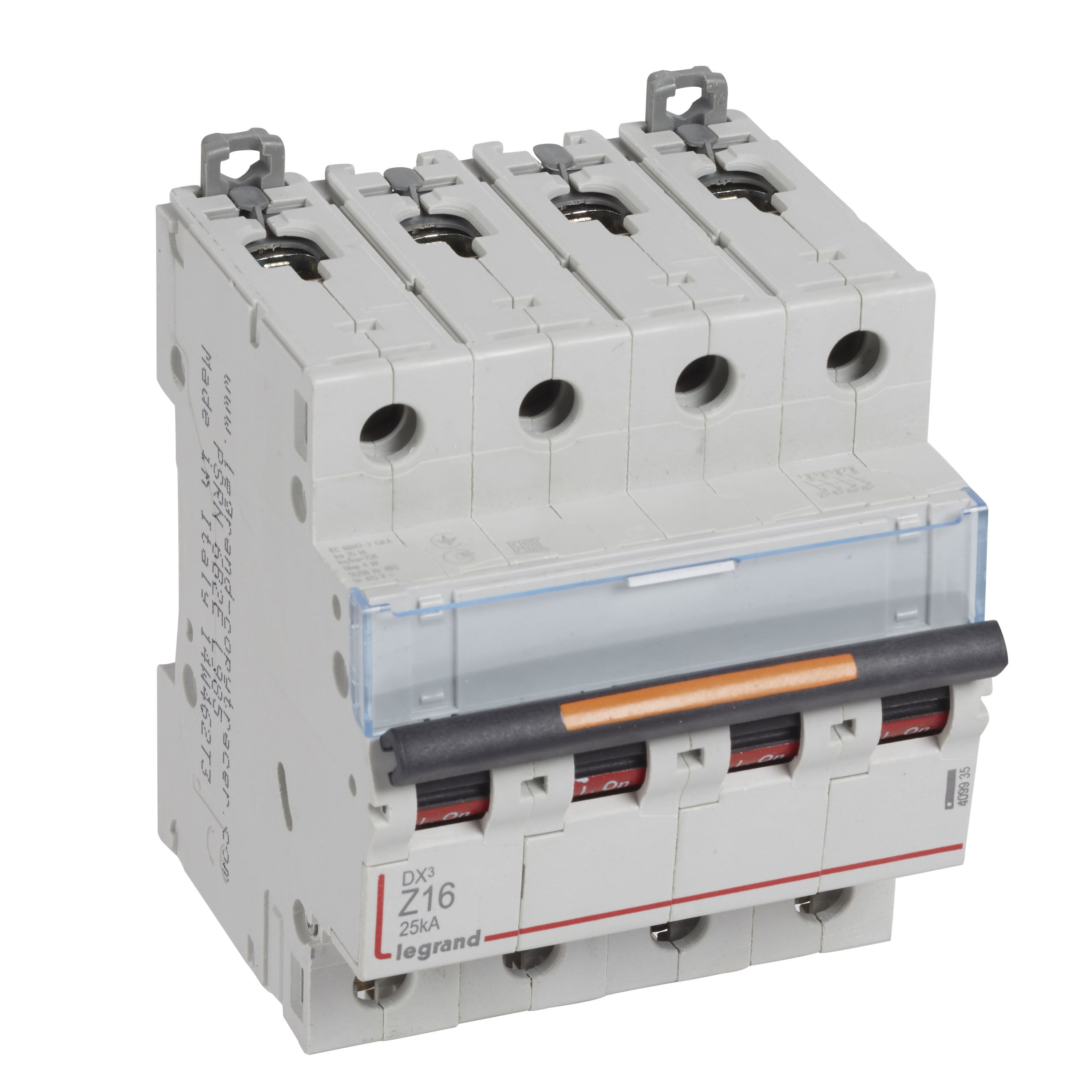 Legrand - Disjoncteur DX3 25kA arrivée haute/départ bas vis 4P 16A - courbe Z - 4 mod