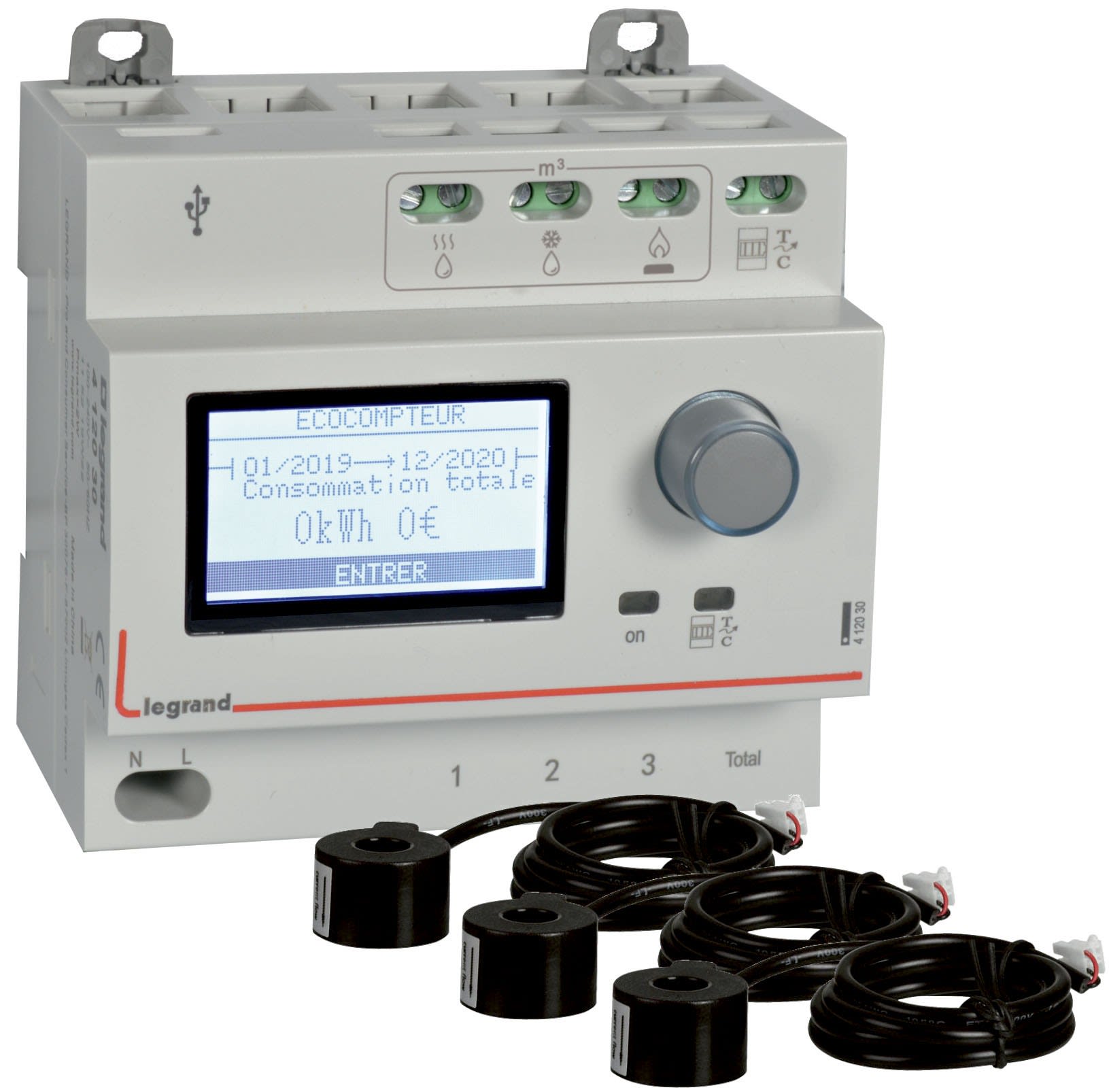 Legrand - Pack Ecocompteur avec 3 transformateurs de courant fermés 60A