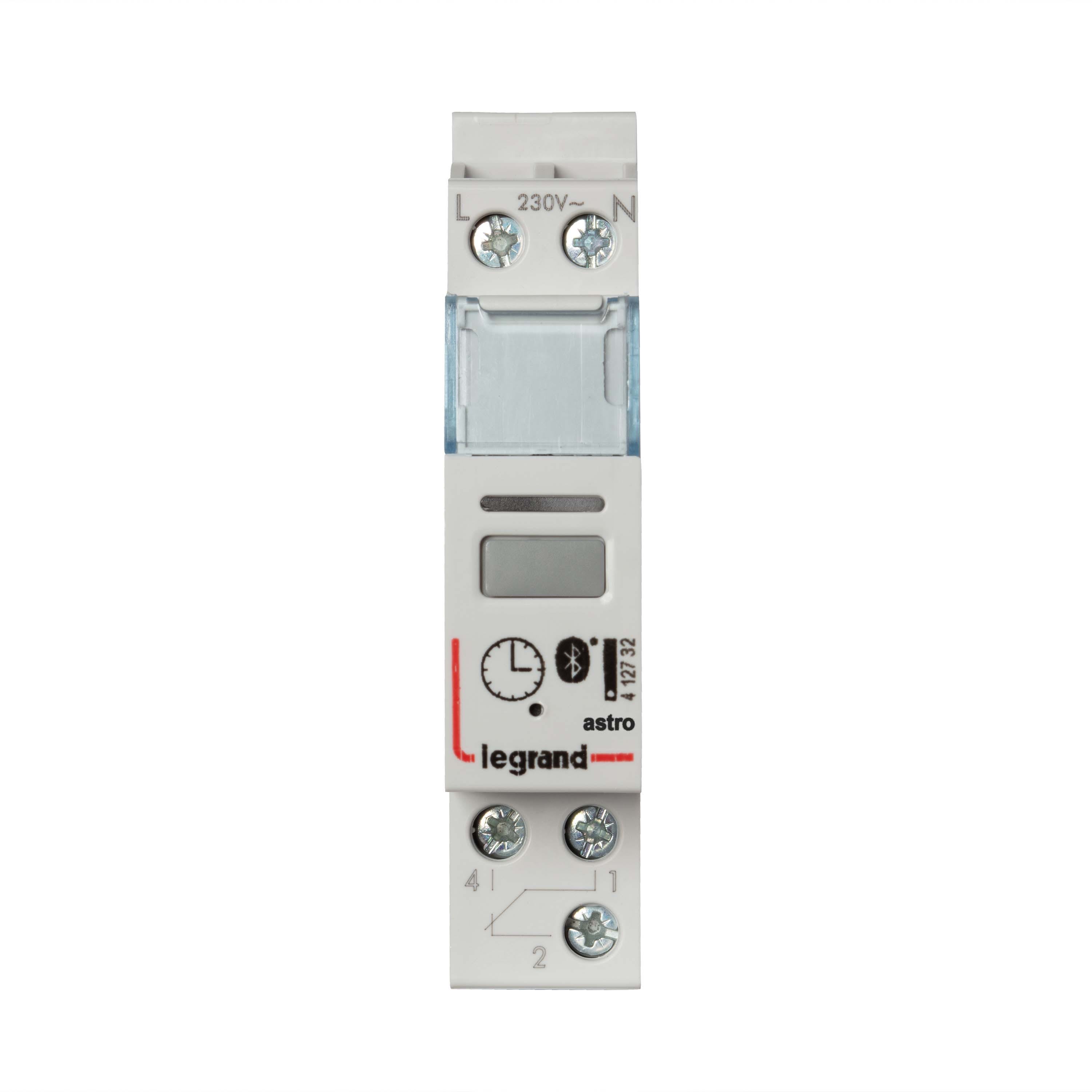 Legrand - Interrupteur horaire astro hebdo Bluetooth sans écran 230V~ - 1 sortie 16A