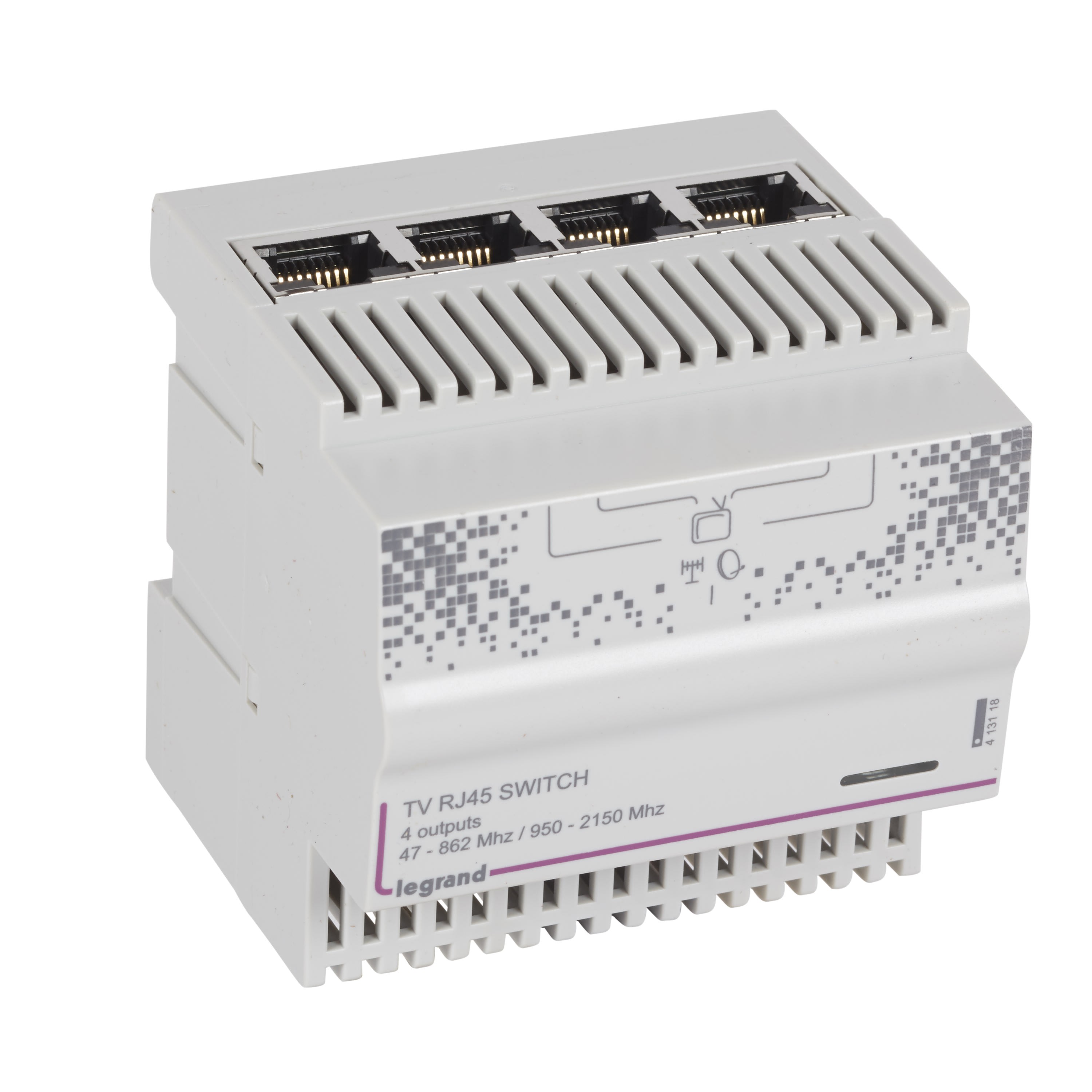 Legrand - Répartiteur modulaire télévision TNT et satellite 4 sorties RJ45 - 4 modules