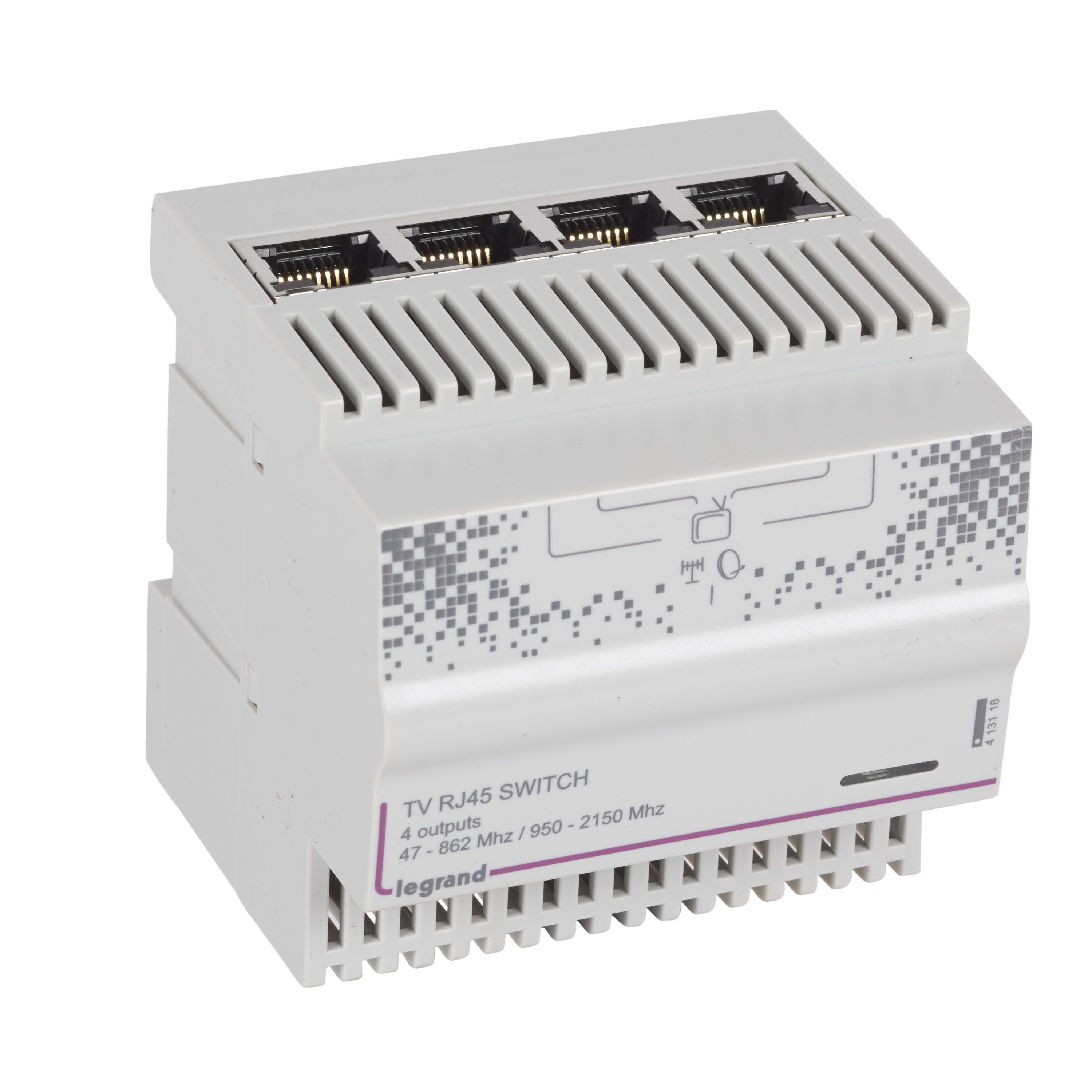 Legrand - Répartiteur modulaire télévision TNT et satellite 4 sorties RJ45 - 4 modules