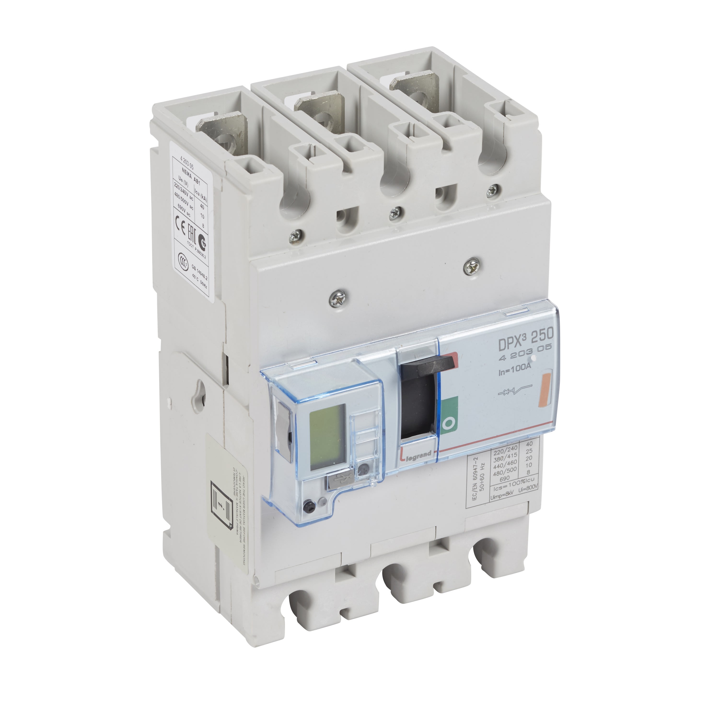 Legrand - Disjoncteur électronique DPX3250 pouvoir de coupure 25kA 400V~ - 3P - 100A