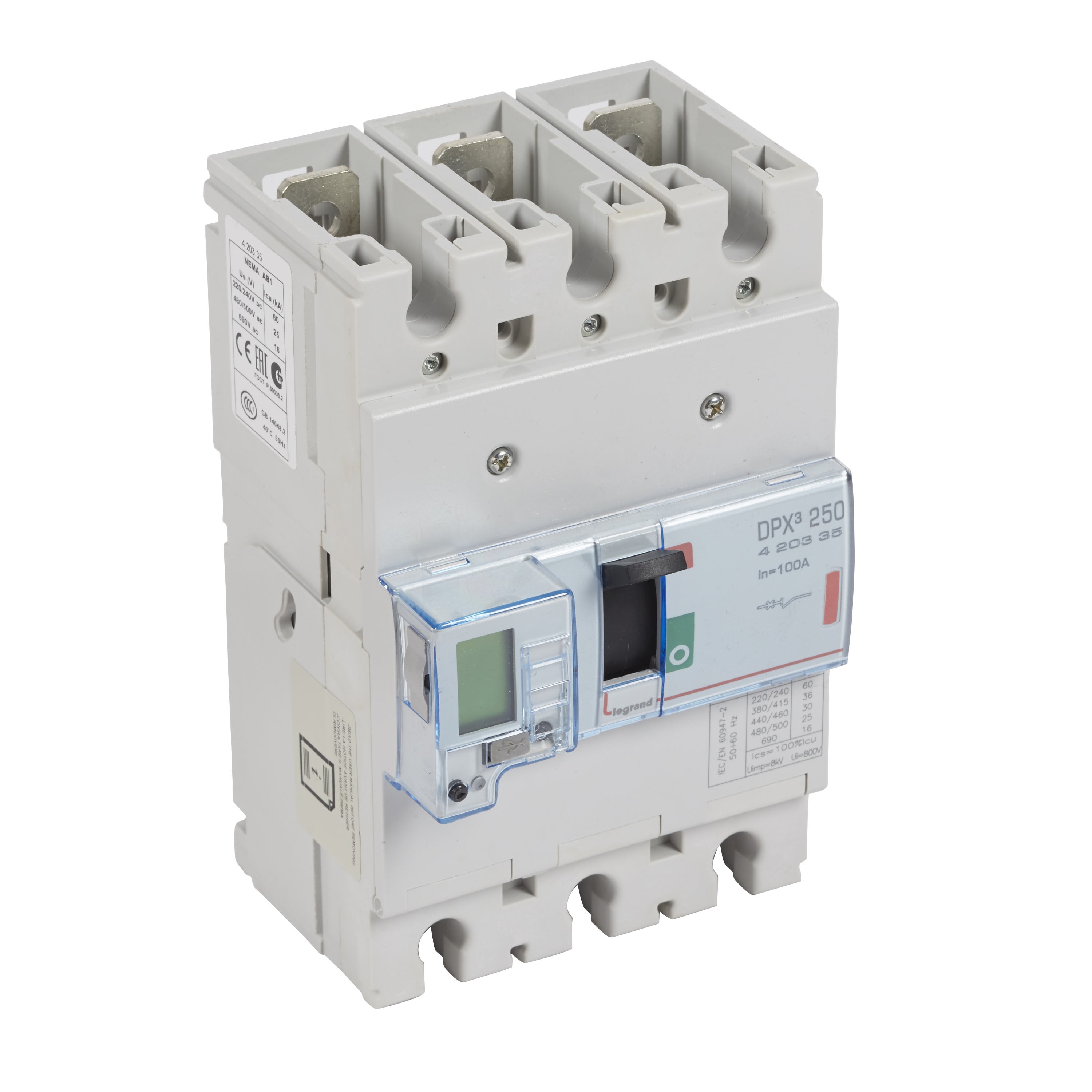 Legrand - Disjoncteur électronique DPX3250 pouvoir de coupure 36kA 400V~ - 3P - 100A