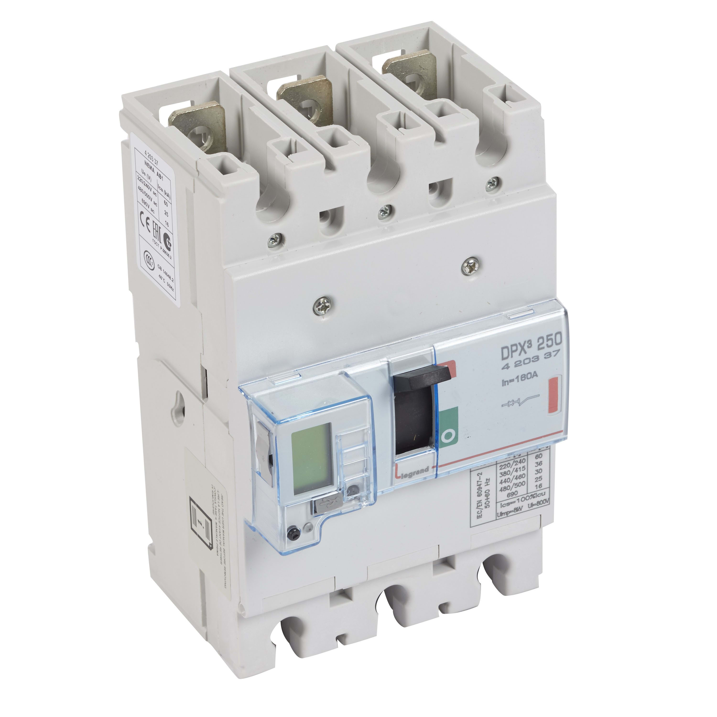 Legrand - Disjoncteur électronique DPX3250 pouvoir de coupure 36kA 400V~ - 3P - 160A