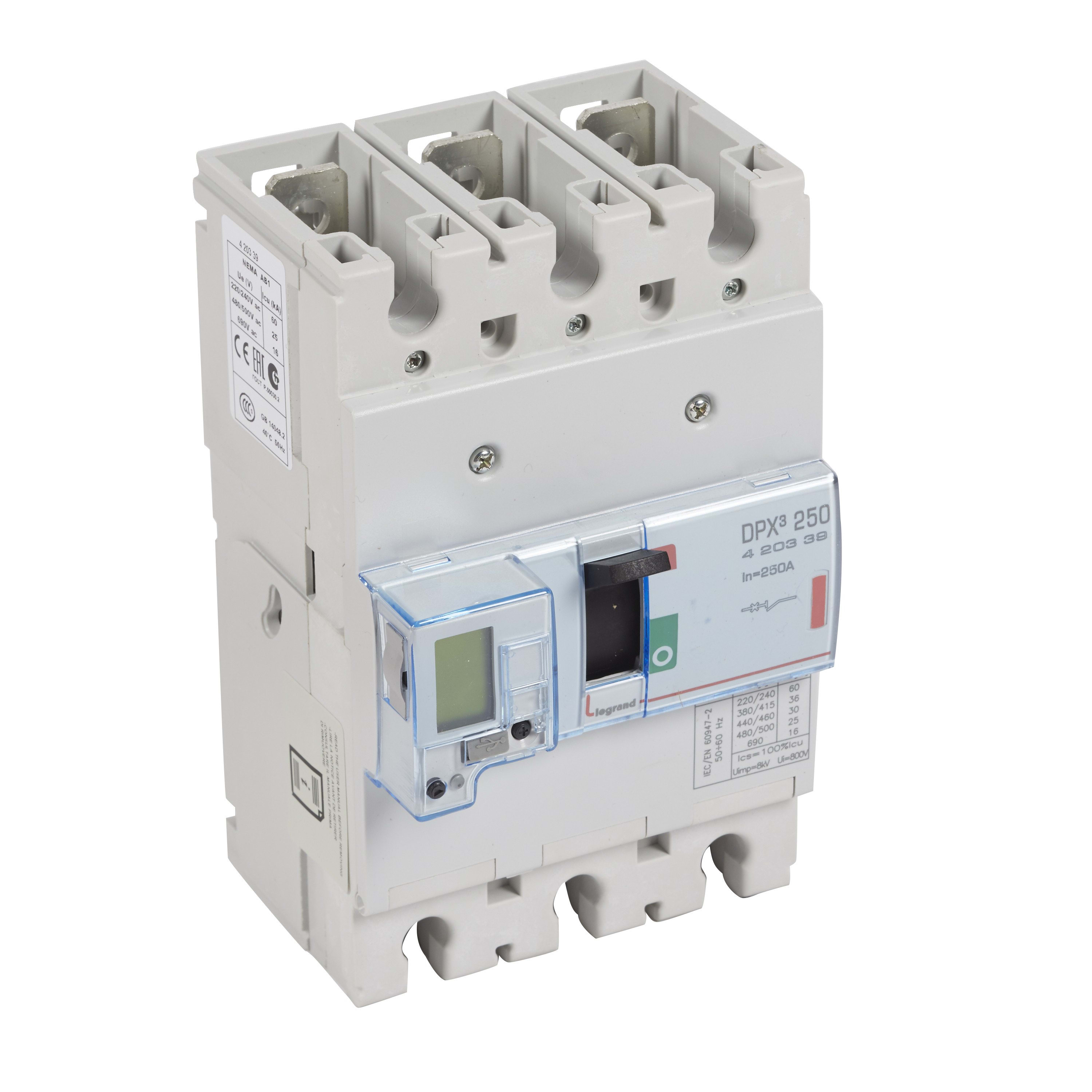 Legrand - Disjoncteur électronique DPX3250 pouvoir de coupure 36kA 400V~ - 3P - 250A