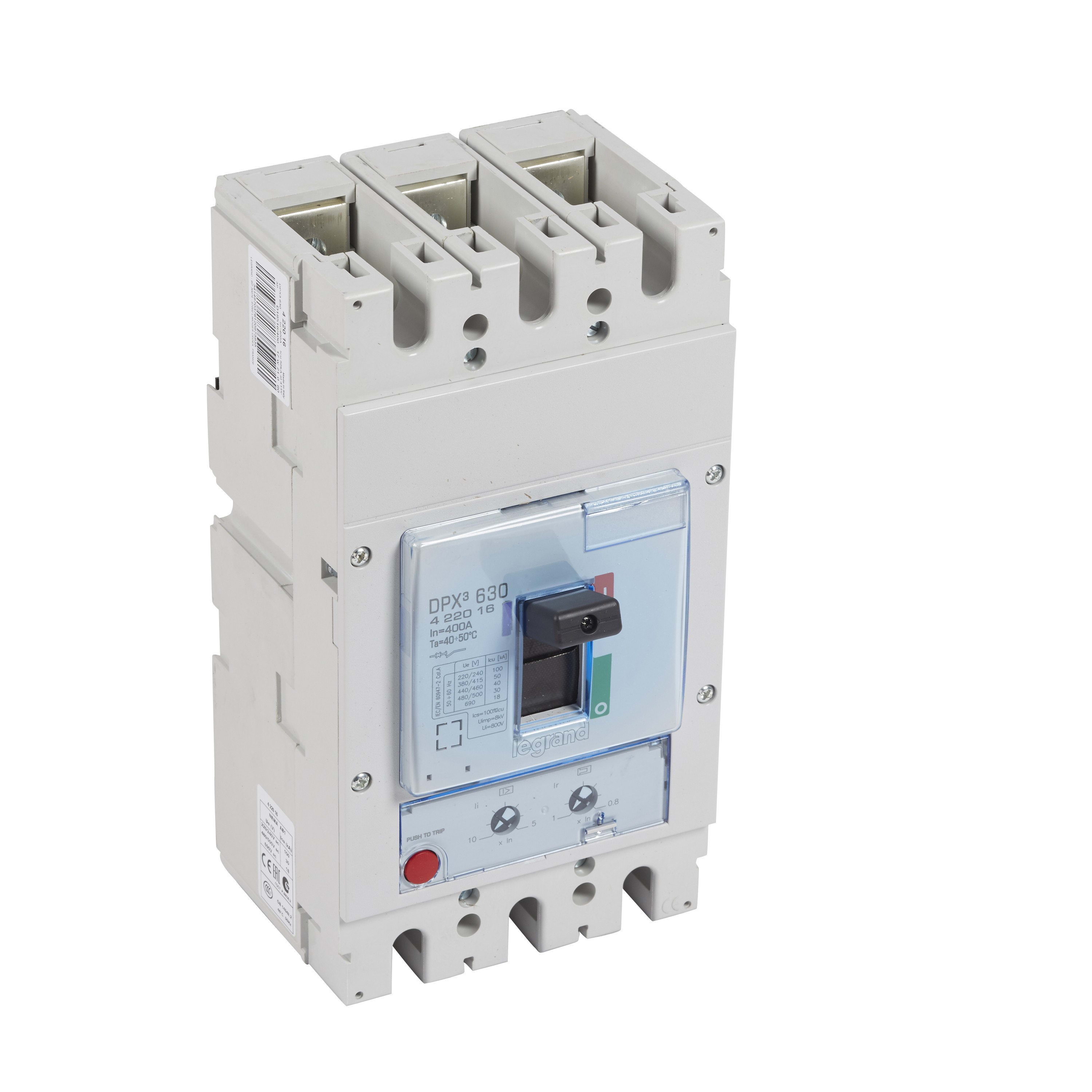 Legrand - Disjoncteur magnétothermique DPX3630 pouvoir de coupure 50kA 400V~ - 3P - 400A