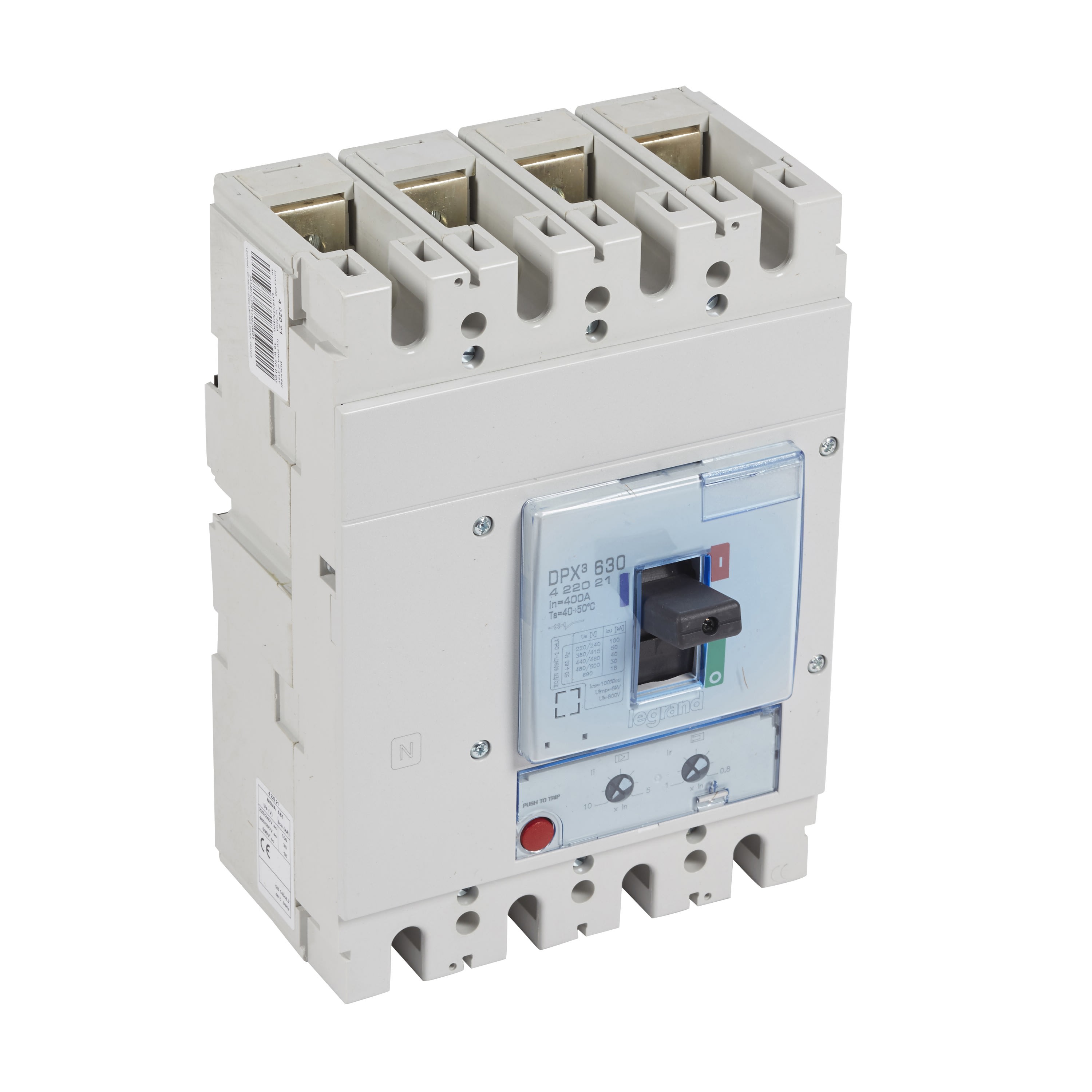 Legrand - Disjoncteur magnétothermique DPX3630 pouvoir de coupure 50kA 400V~ - 4P - 500A