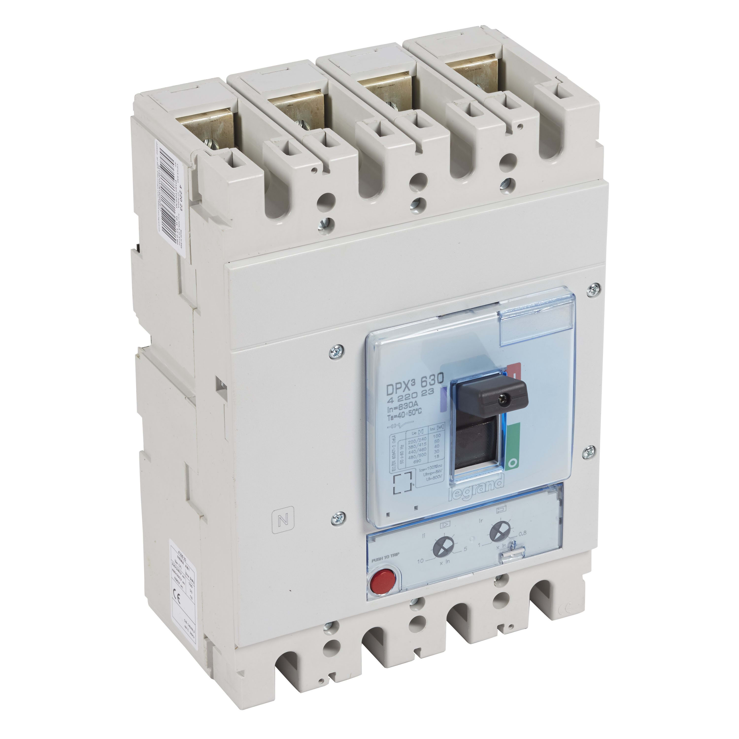 Legrand - Disjoncteur magnétothermique DPX3630 pouvoir de coupure 50kA 400V~ - 4P - 630A