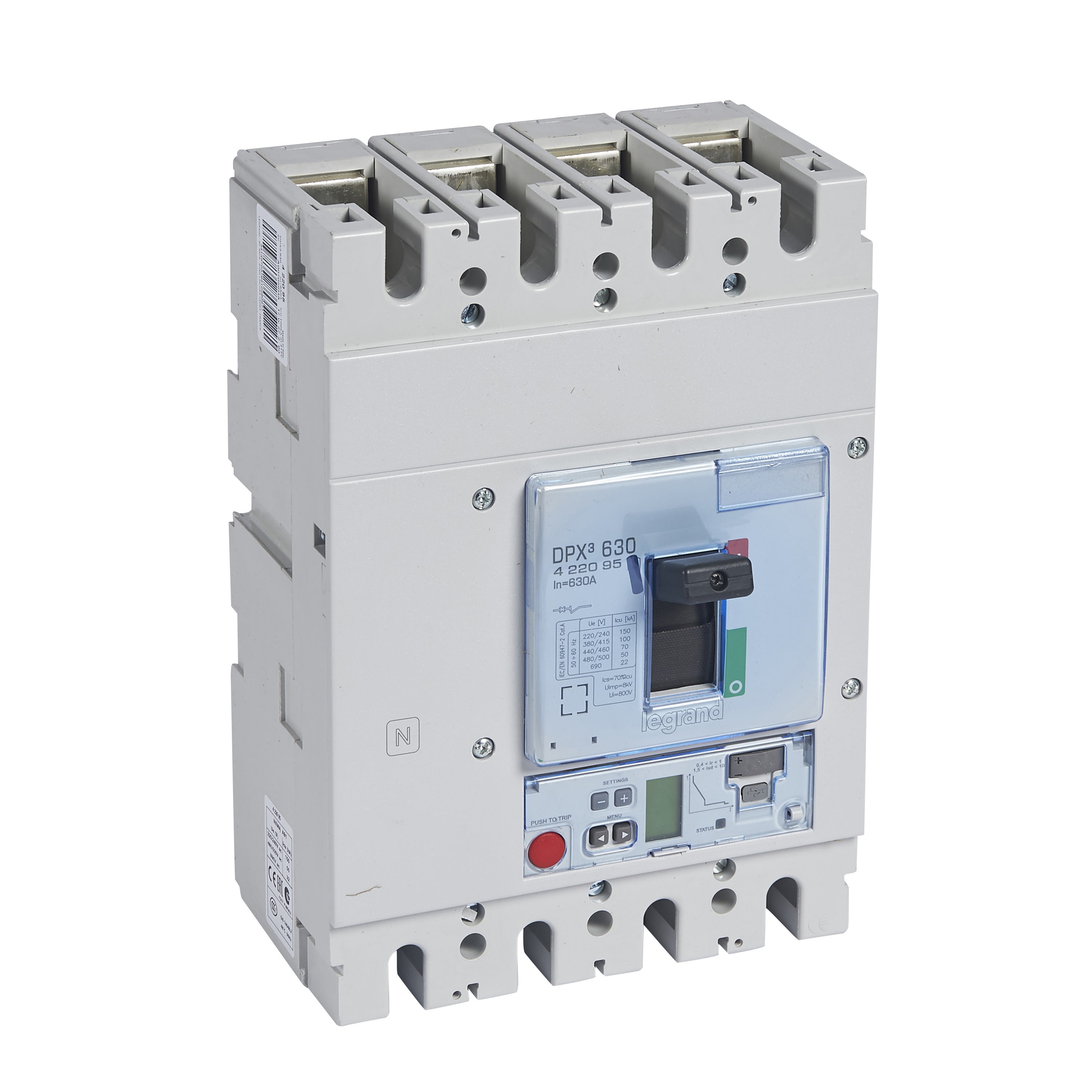 Legrand - Disjoncteur électronique S2 DPX3630 pouvoir de coupure 100kA 400V~ - 4P - 630A
