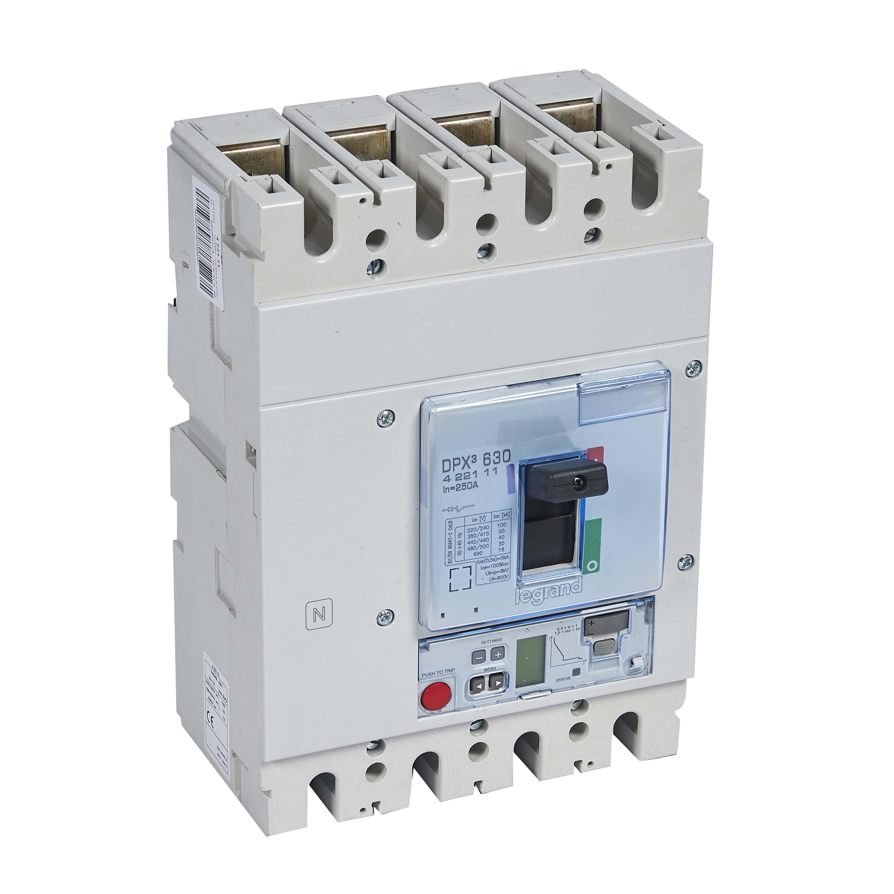 Legrand - Disjoncteur électronique S2 - unité de mesure DPX3630 Icu 50kA 400V~ - 4P 250A