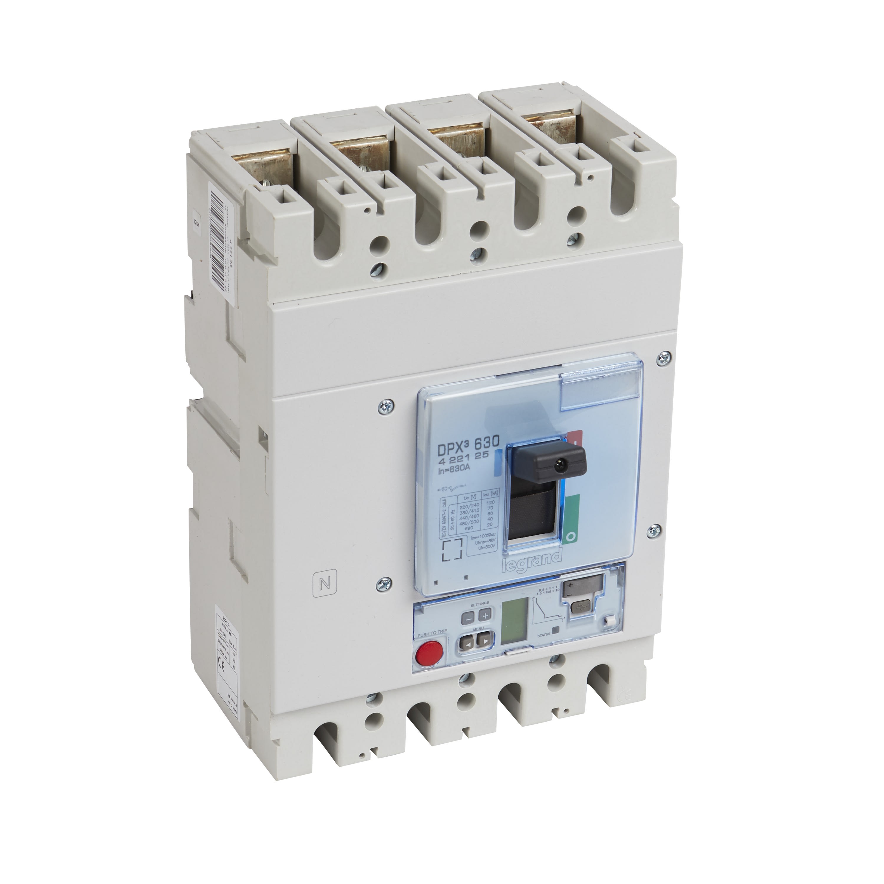 Legrand - Disjoncteur électronique S2 - unité de mesure DPX3630 Icu 70kA 400V~ - 4P 630A