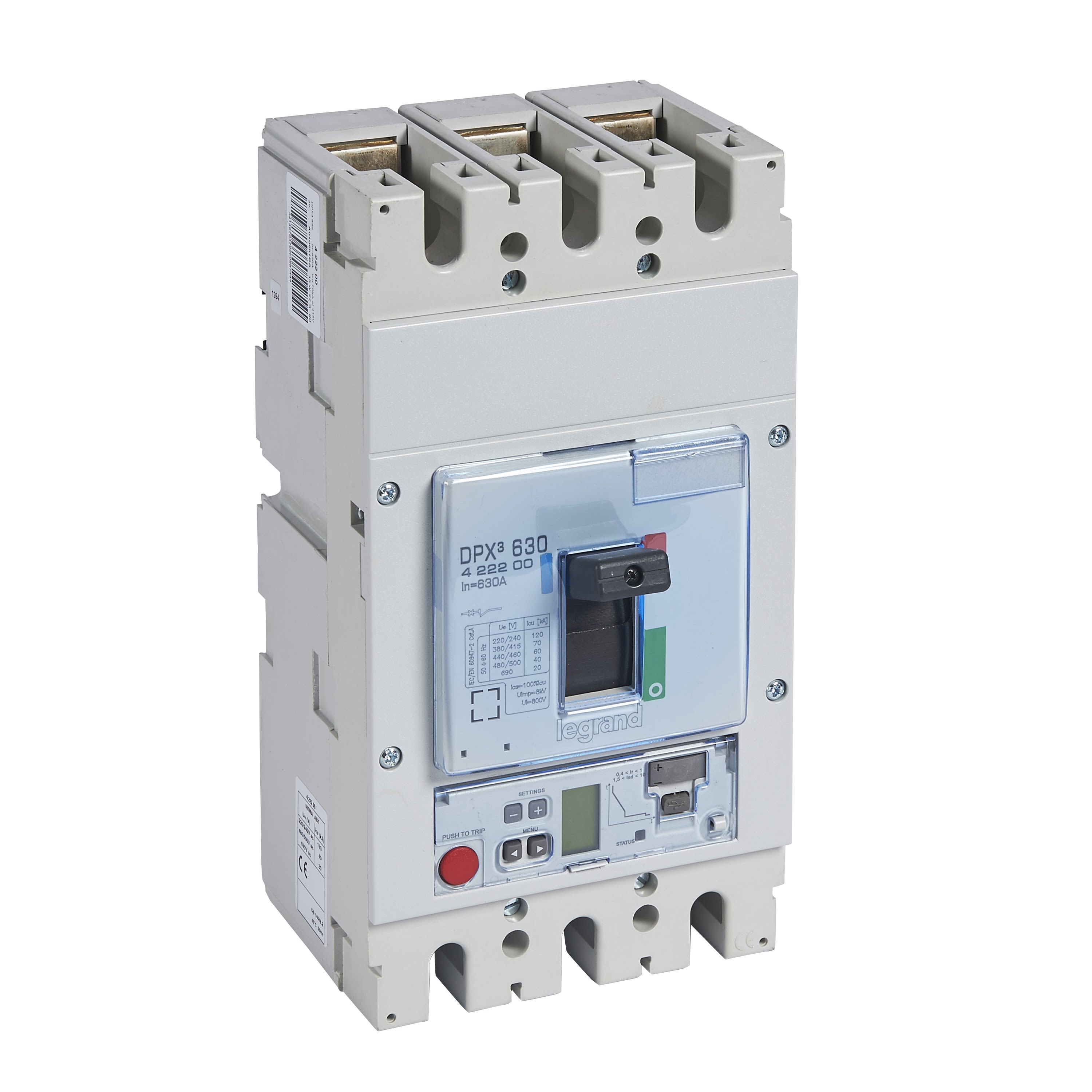 Legrand - Disjoncteur électronique Sg - unité de mesure DPX3630 Icu 70kA 400V~ - 3P 630A