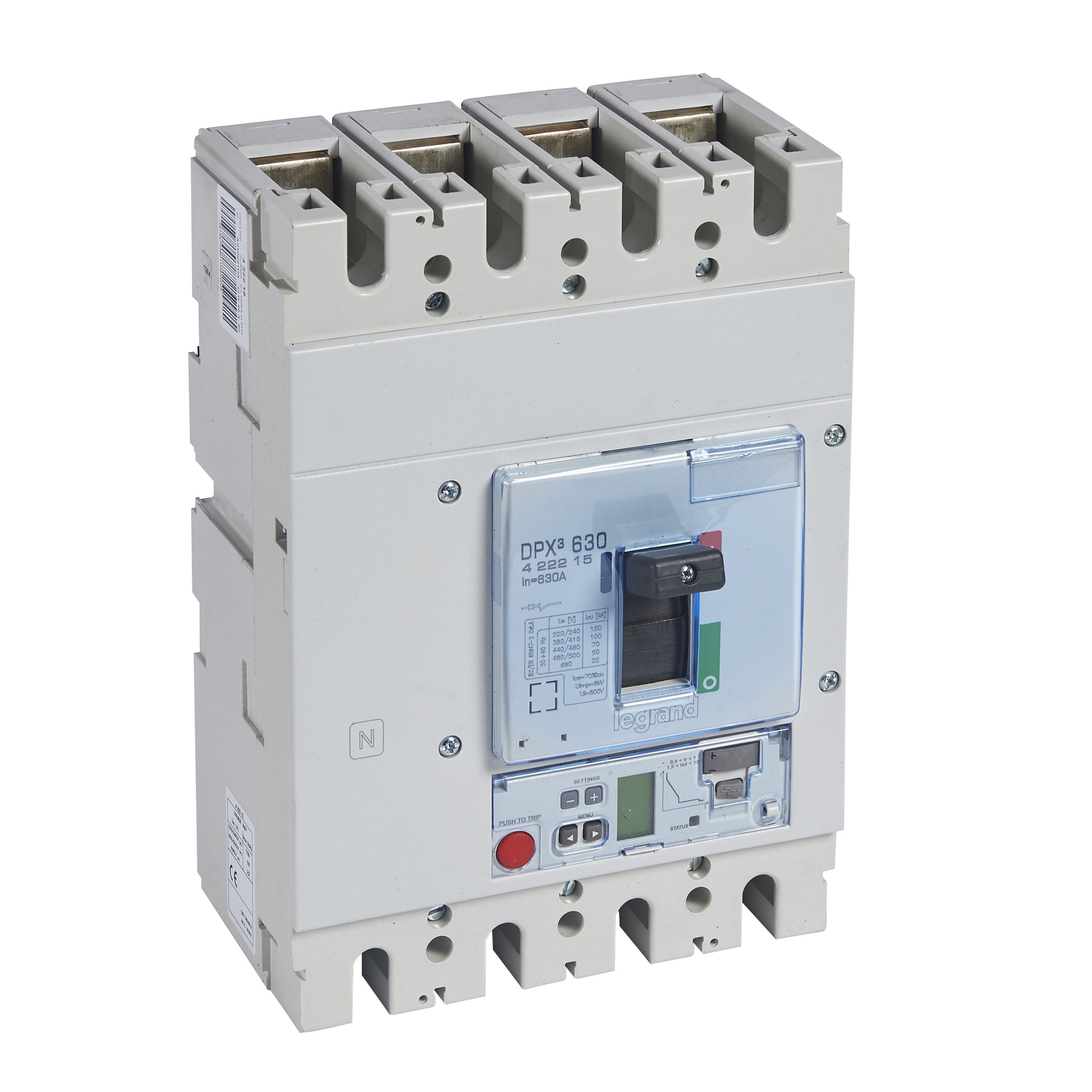 Legrand - Disjoncteur électronique Sg - unité de mesure DPX3630 Icu 100kA 400V~ - 4P 630A