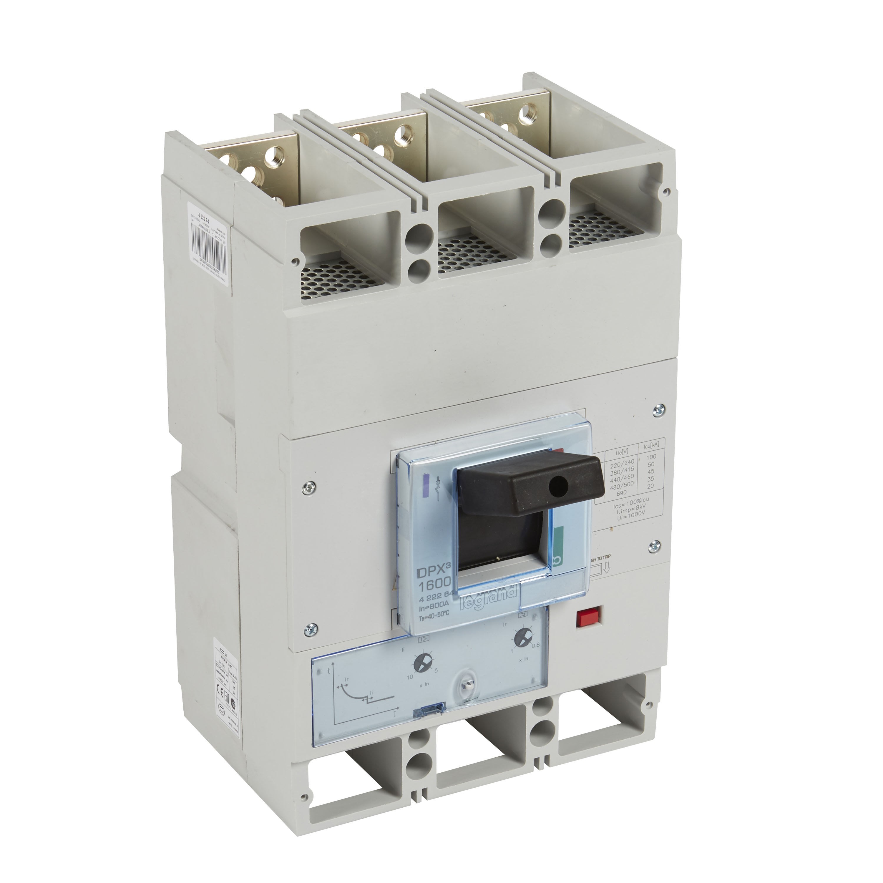 Legrand - Disjoncteur magnétothermique DPX31600 pouvoir de coupure 50kA 400V~ - 3P - 800A