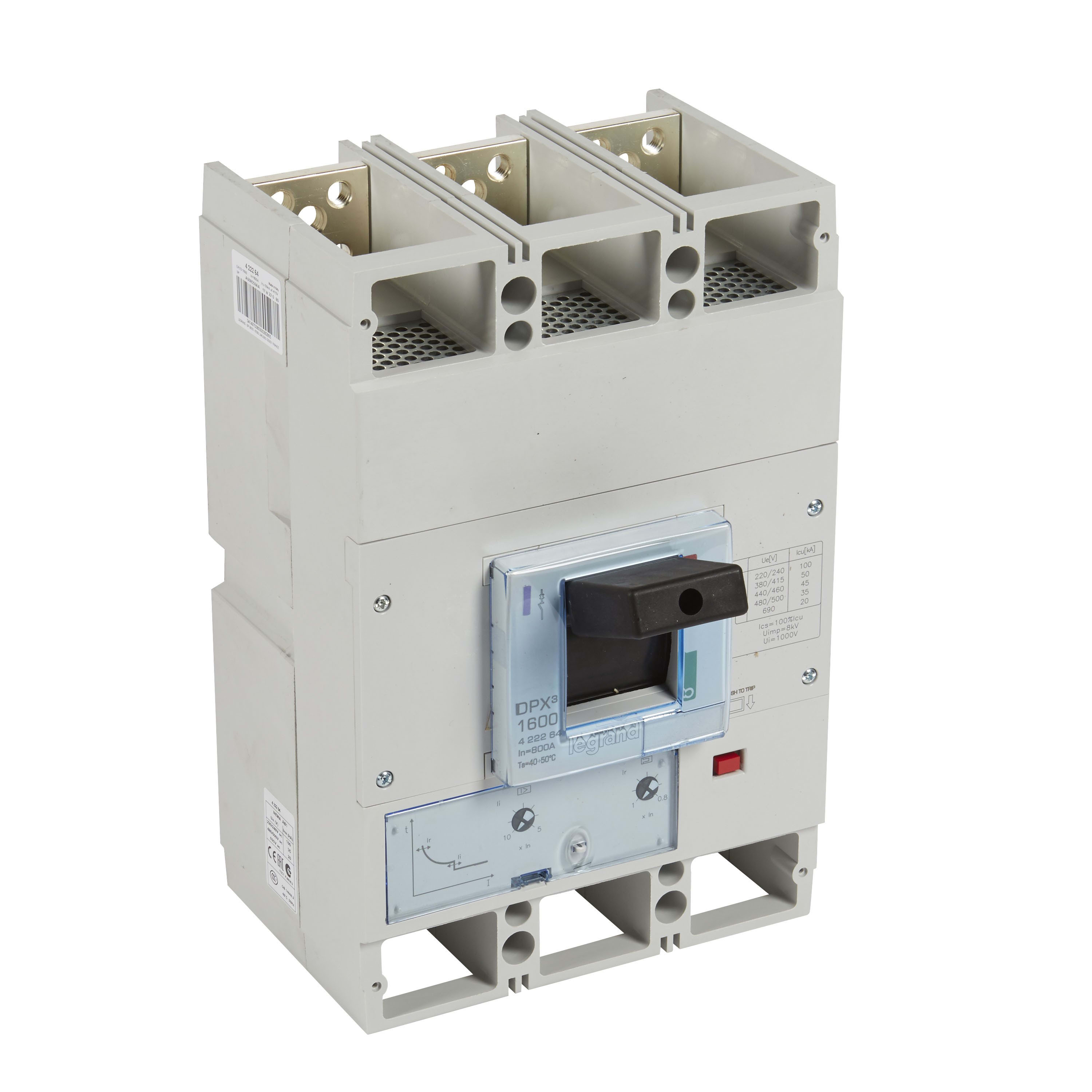 Legrand - Disjoncteur magnétothermique DPX31600 pouvoir de coupure 50kA 400V~ - 3P - 800A