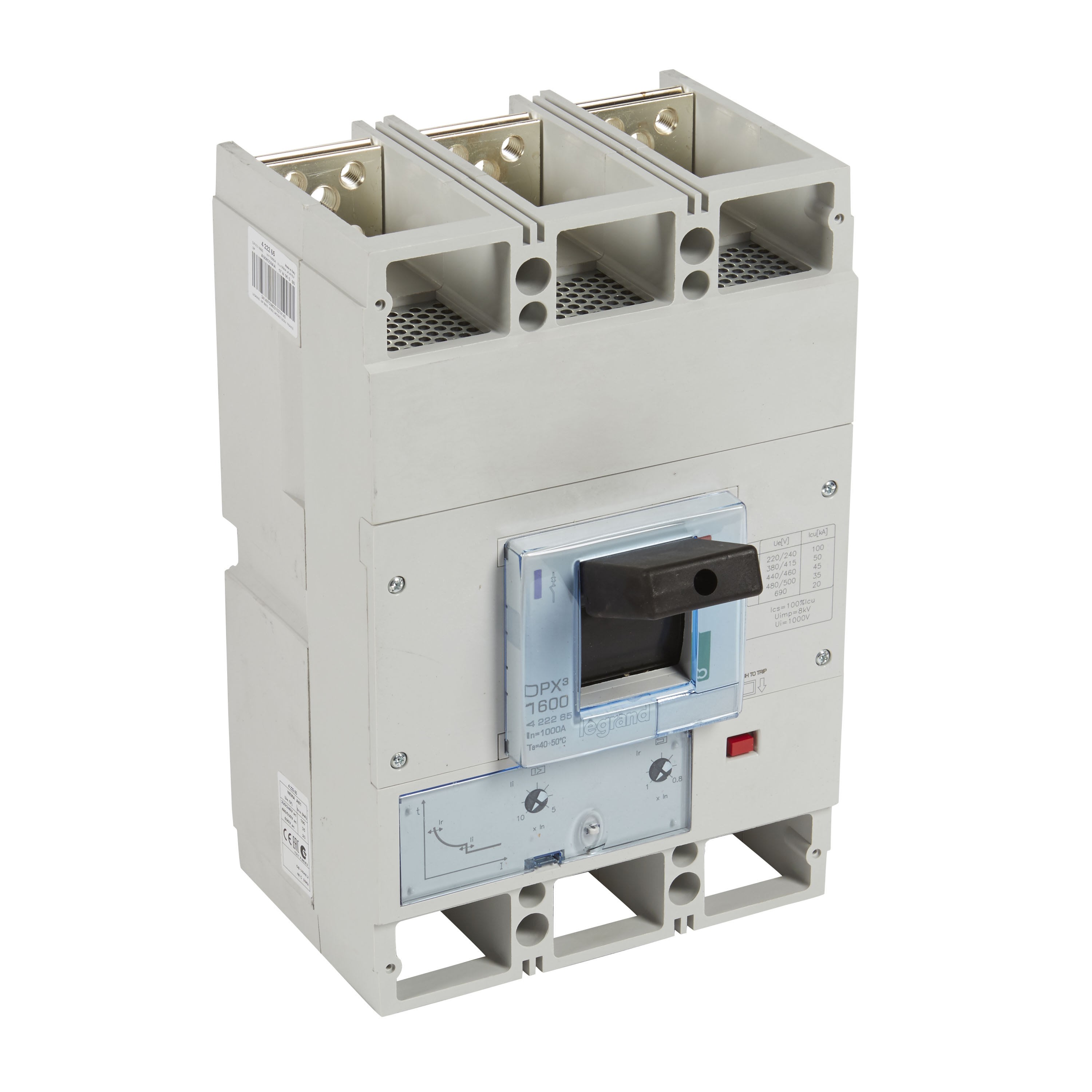 Legrand - Disjoncteur magnétothermique DPX31600 pouvoir de coupure 50kA 400V~ - 3P - 1000A