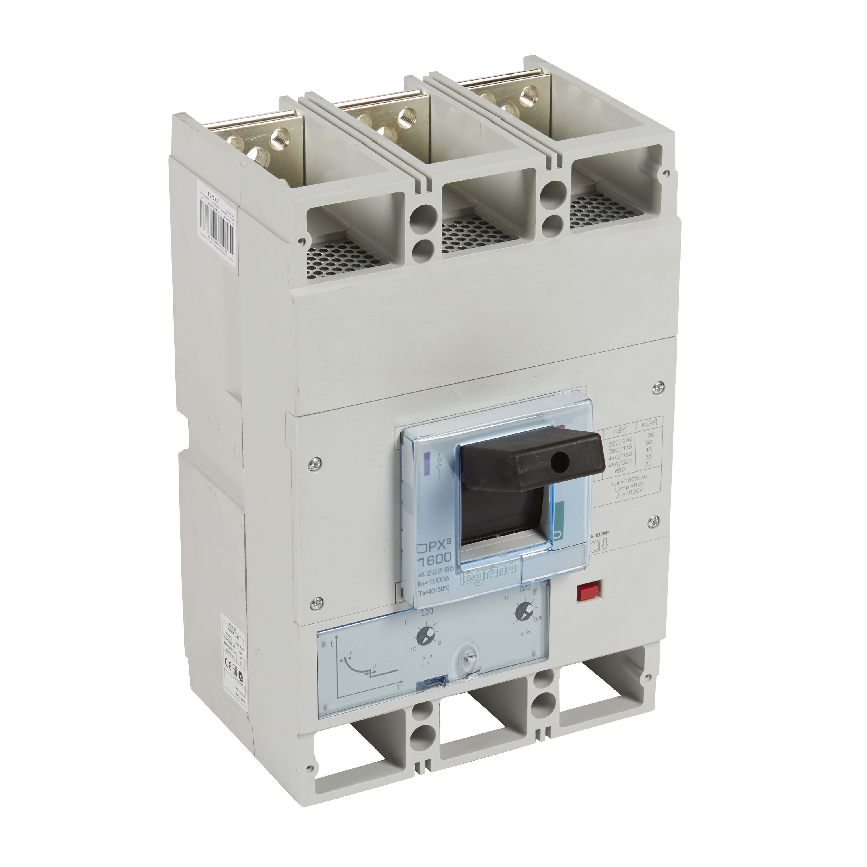 Legrand - Disjoncteur magnétothermique DPX31600 pouvoir de coupure 50kA 400V~ - 3P - 1000A