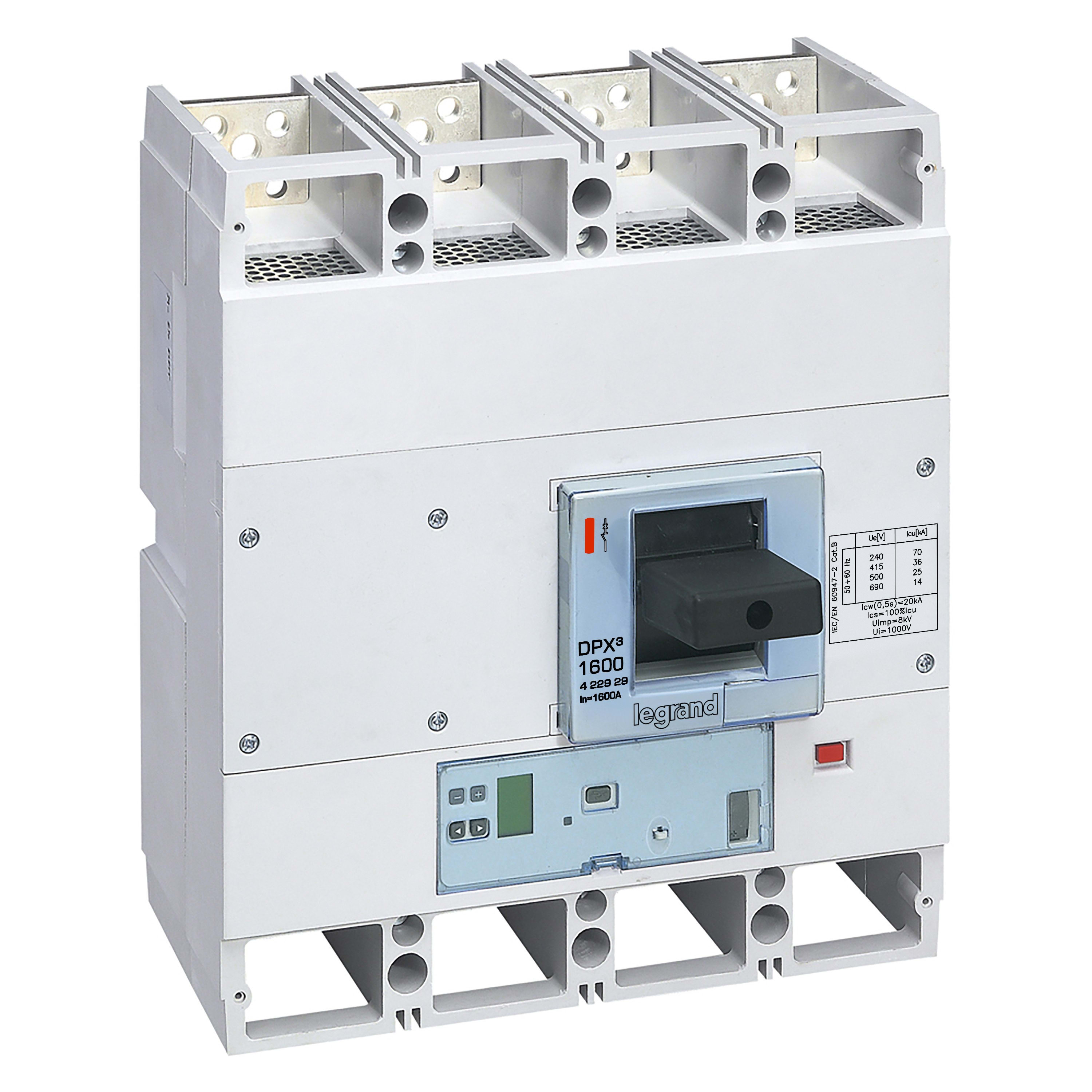 Legrand - DPX31600 disjoncteur electronique S10 4P 1600A 36kA
